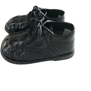 Angel Boys Black Patent Lace Up Oxford Shoes 5